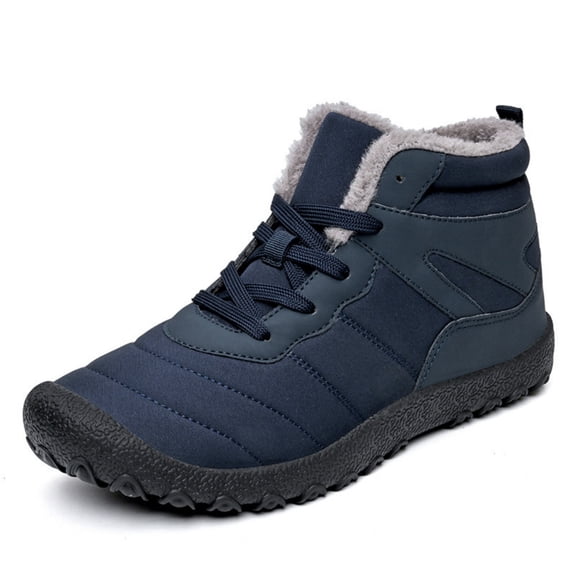 Winter Snow Boots for Men Barefoot Snow Boots Lined Wide Toe Box Zero Drop Ankle Sneakers Casual Lightweight Outdoor Anti- Waterproof Comfortable Minimalist Hiking Ankle Booties