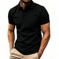 thumbnail image 2 of WIZUTIZ Men's Button-Down Shirt Solid Color Short Sleeve Turndown Collar Everyday Shirt Moisture Wicking Breathable Lightweight Summer Sports Top, 2 of 5