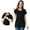 Black, variant on Fengqque Comfortable and Convenient Women's Nursing Tops Solid Comfortable Short Sleeve T-Shirt Blouse Round Neck Casual Tops