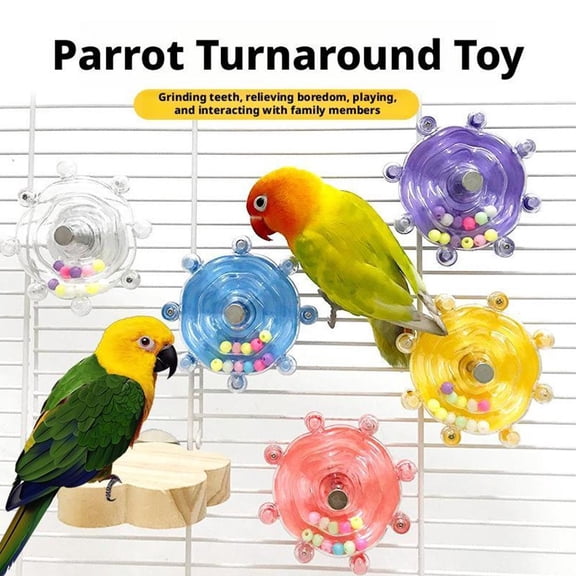 NOVELAR Rotating Parrot Chew Toy, 3.12 inch, Plastic, Protects Furniture from Destructive Chewing, Interactive Decompression Toy for Bird Play