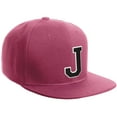 thumbnail image 1 of Daxton Classic Snapback Hat Custom A to Z Initial Varsity Letters, Hot Pink Hat White Black Letter J, 1 of 1
