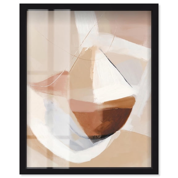 Serene Overlap II Shadowbox Print Brown Art by Art Remedy, Black Frame, 16 x 20