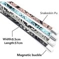thumbnail image 3 of Multilayer Leopard Textured Cuff Bracelets Magnetic Buckle Snakeskin PU Leather Wrap Cuff Bangle for Women Girls - -, 3 of 3