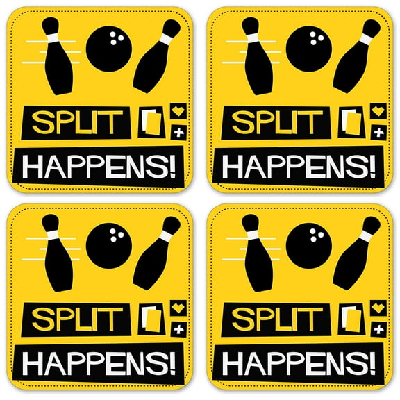 Vinyl Drink Coasters - Set of 4 - Split Happens