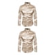 thumbnail image 1 of Camisa satinada Qarigey Casual Slim Fit de secado rápido para hombre caqui S 2piezas, 1 of 6