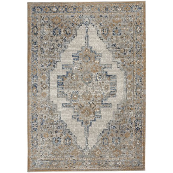 Nourison Concerto CNC09 Indoor only Area Rug - Grey/Light Blue 5'3" x 7'3"