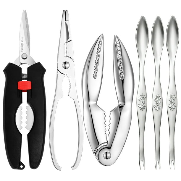 1 juego 6pcs Herramientas para pelar cangrejos Abrazaderas de apertura de cangrejo Suministros de apertura de cangrejo Clips de cangrejo