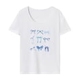 thumbnail image 1 of Camiseta para mujer verano elegante cuello redondo camiseta para oficina viajes trabajo vacaciones L, 1 of 7