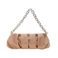 thumbnail image 1 of POINTERTECK Retro Women Pure Color Pleated Underarm Bag PU Leather Thick Chain Shoulder Bags, 1 of 9