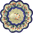 thumbnail image 2 of Polish Pottery 9-inch Egg Plate (Spring Flowers Theme) Hand Painted in Boleslawiec, Poland + Certificate of Authenticity, 2 of 6