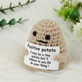thumbnail image 4 of Mini Funny Positive Potato, 3 Inch Knitted Potato Toy With Positive Card Creative Cute Wool Positive Potato Crochet Doll Cheer Up Gifts For Friends, 4 of 5