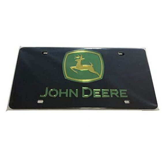 John Deere Black Trademark Logo License Plate - LP79746