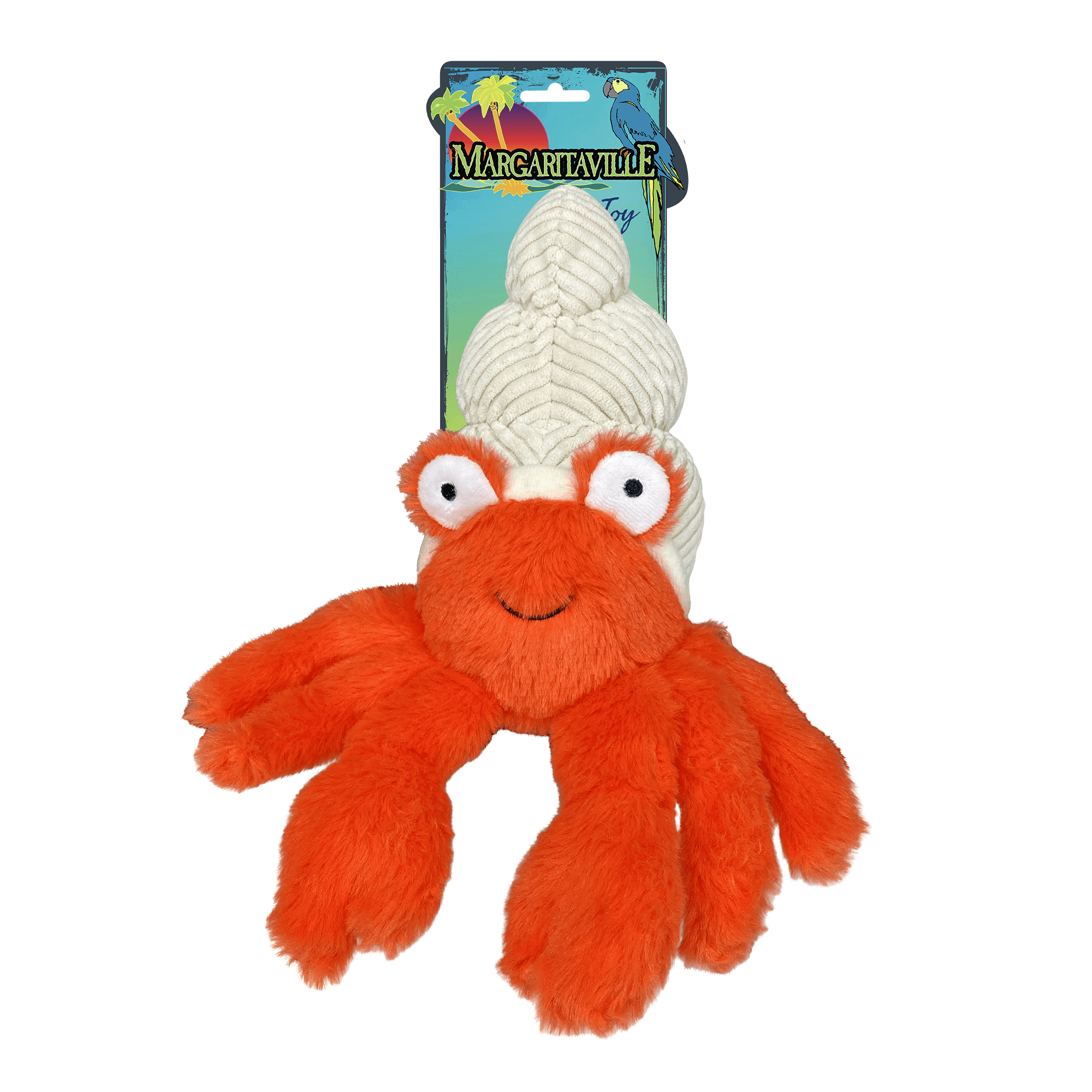 Multipet Margaritaville Coral Reefers Plush Dog Toy Box, 3 Pieces, Shrimp, Hermit Crab and Octopus