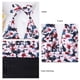 thumbnail image 5 of Traje de baño de una pieza para mujer Halter Plunge V cuello sin espalda estampado floral fruncido traje de baño para natación de verano flor rosa S, 5 of 6