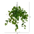 thumbnail image 2 of Nearly Natural Plastic 2.5' Green Philodendron Artificial Plant in Hanging Basket, 2 of 4