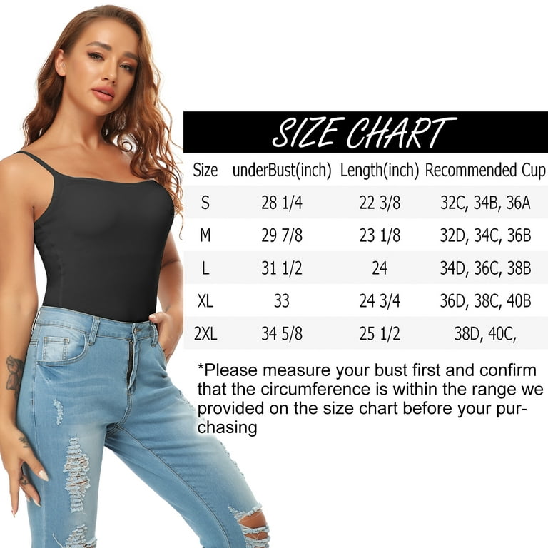 SHAPEVIVA 3 Pack Tank Top with Built in Bra Cami for Women Basic Undershirt  Camisole with Shelf Bra 
