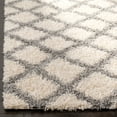 thumbnail image 4 of SAFAVIEH Layla Geometric Plush Shag Area Rug, Ivory/Grey, 6' x 9', 4 of 7