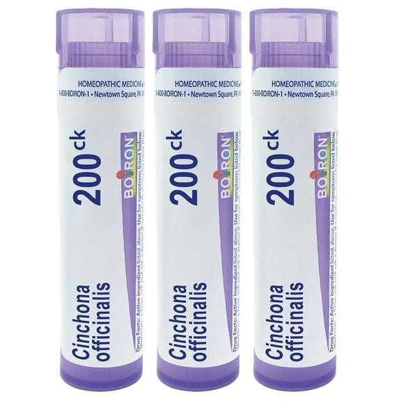 Boiron Cinchona Officinalis 200CK, Homeopathic Medicine for Diarrhea With Gas And Bloating, 3 Count (3 x 80 Pellets)