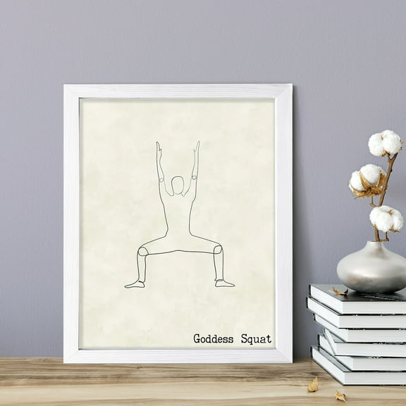 Goddess Squat, 11 x 14 White FRAMED Print Yoga Wall Art