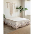thumbnail image 2 of Purple Red Spring Floral Wrap Around Bed Skirts for King Bed 16" Drop,Bed Skirt with Adjustable Elastic Belt Dust Ruffle Bed Valance for Bedroom Watercolor Botanical Summer Flowers Bed Frame Cover, 2 of 7