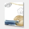 thumbnail image 3 of Designart ' Golden Marine Shell Classic Blue Abstract ' Farmhouse Canvas Wall Art Print, 3 of 4