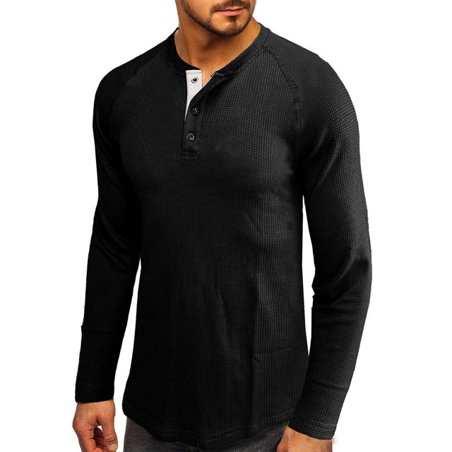 Dpityserensio T-shirt Ample à Manches Longues pour Homme Col Rond T-shirt Uni
