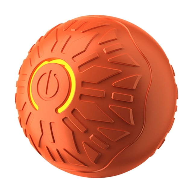 Orange Orange Led Light Up Bouncing Rolling Ball Pet Toy Usb Rechargeable 300Mah Battery Plastic