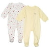 Child of Mine by Carter's - Set of Two Stretch Jersey Sleep 'n' Plays, White and Yellow