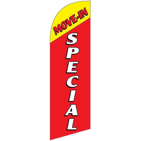 Real Estate MOVE-IN MOVE IN SPECIAL Feather Banner Flag Managers Special - INCLUDES CARRY BAG, 8ft POLE KIT, and HARDWARE - LIMITED TIME OFFER