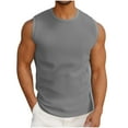 thumbnail image 2 of Njoeus Men's Slim Fitted Workout Tank Tops Bodybuilding Gym Fitness Muscle Tee Athletic Knit Shirt Summer Casual Sleeveless T-Shirts Crewneck Men Undershirt M-2X 3X Gray Clearance, 2 of 6