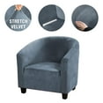 thumbnail image 2 of 2 Pack Club Chair Cover Velvet Stretch Tub Chair Slipcover Spandex Soft Armchair Sofa Cover Furniture Protector for Living Room Bar Cafe Hotel (Gray blue), 2 of 7