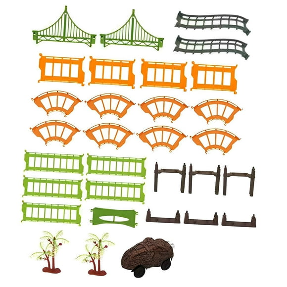 Vía de riel de juguete, pista de juguete de dinosaurio para niños, juguete de construcción, juego de pista Flexible DIY, Mini coche y juego de pista