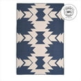 thumbnail image 3 of FH Home Machine Washable Area Rug - Hand Woven, Stain Resistant, Reversible - Premium Recycled Polyester Yarn - Aztec, Kilim - Kitchen, Bathroom, Laundry Room - Phoenix - Navy/Blush - 3 x 5 ft, 3 of 7