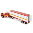 thumbnail image 4 of White Western Star 4900 with 36" Vintage Flat Top Sleeper and Wilson 40 Vintage Refridgerated Trailer Red and White with Stripes 1/64 Diecast Model by DCP/First Gear, 4 of 5