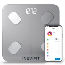 INEVIFIT Smart Body Fat Scale with Bluetooth and Free INEVIFIT APP - Silver