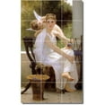 thumbnail image 1 of Ceramic Tile Mural-William Bouguereau Angels Kitchen Tile Mural 12. 36" w x 60" h using (15) 12 x 12 ceramic tiles, 1 of 3
