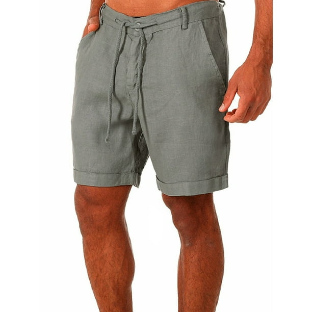 pstuiky Pantalones cortos deportivos para hombre, Pantalones cortos de algodón y cordón para hombre, pantalones casuales, pantalones cortos capri Pantalones cortos deportivos para hombre