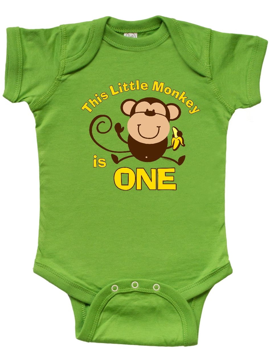 inktastic Baby Boy Monkey Long Sleeve Creeper