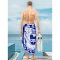 thumbnail image 2 of HAPPY BAY Men's Pareo Standard Beachwear Dashiki Sarong Full Beach Wrap One Size Cobalt Summer Vacation Party, 2 of 4