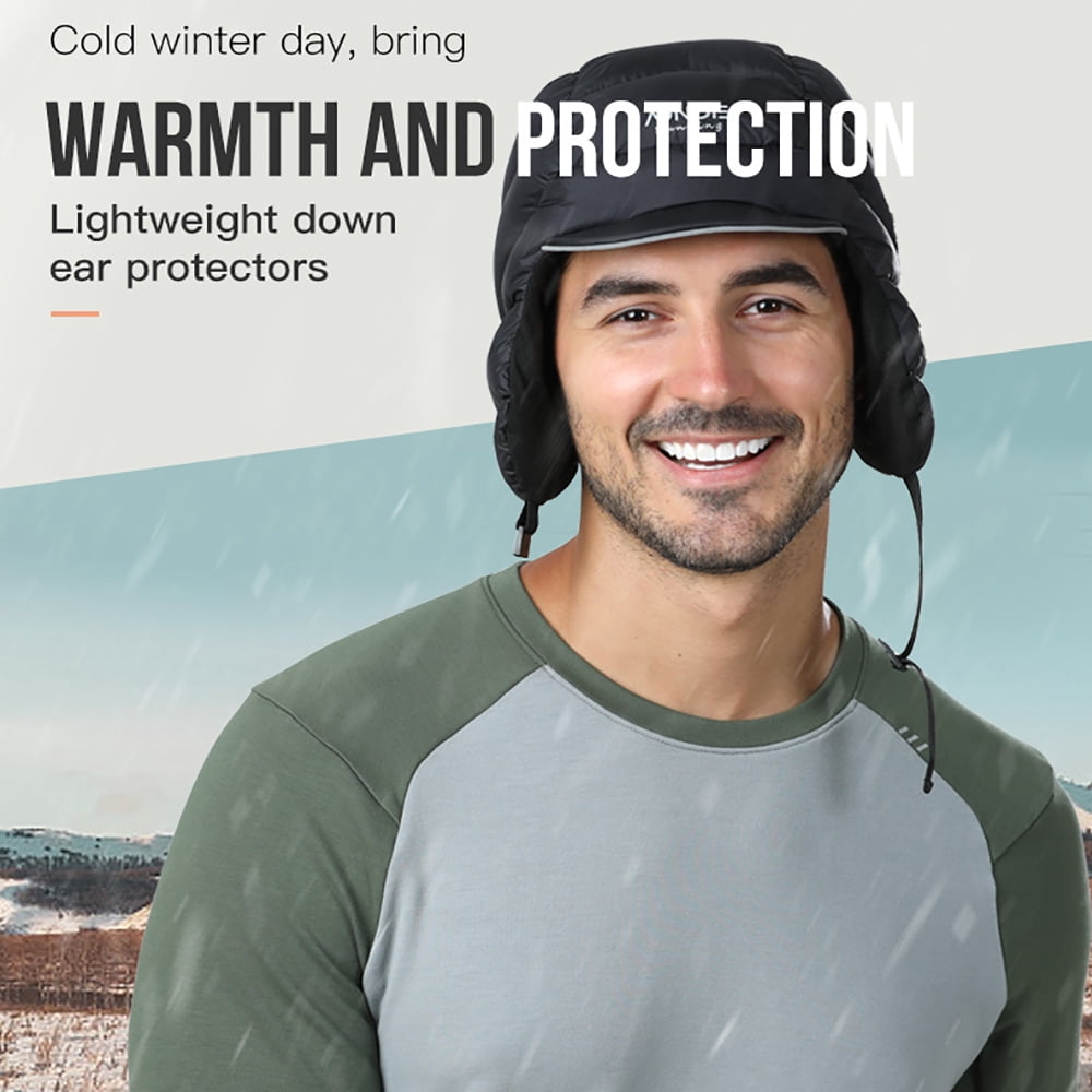 AONIJIE Duck Down  Hat Ultra Lightweight Waterproof Windproof Down Fleece Warm Down Hat for Skiing