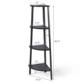 thumbnail image 2 of Costway 4-Tier Corner Shelf Metal Storage Rack Domestic Bookcase Display Stand Wood Grey, 2 of 10