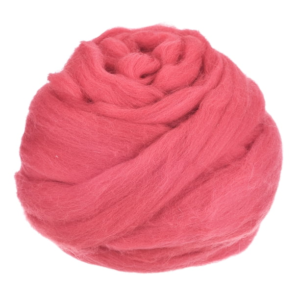 Aguja Fieltro Lana, 3.5 Oz Naturaleza Fibra Lana Hilo Mechero para Fieltro Húmedo, Artesanía, Materiales Diy (Rosa)