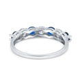 thumbnail image 3 of Art Deco Half Eternity Stackable Ring Blue Sapphire CZ 925 Sterling Silver Size 5, 3 of 6