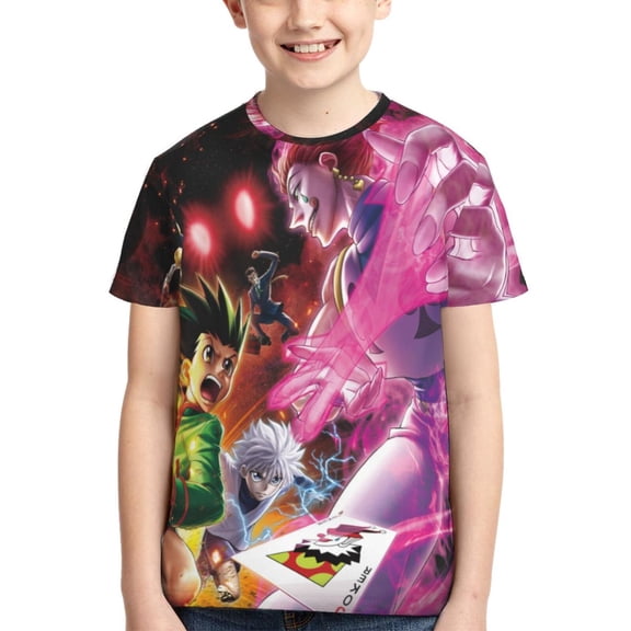 Kids 3D Graphic Hunter X Hunte T-Shirts, Novelty Shirts Crewneck Short Sleeve Tees for Youth Boys Girls