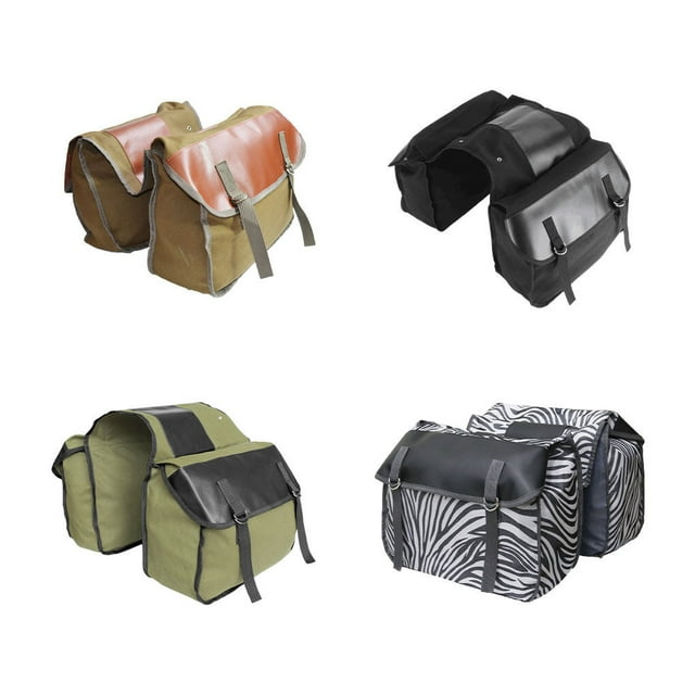 30L Double Side Rear Rack Removable Panniers Bag Bike Trunk Tail Panniers Motorcycle Pack Luggage Saddle Bags Carrier Large Capacity Black