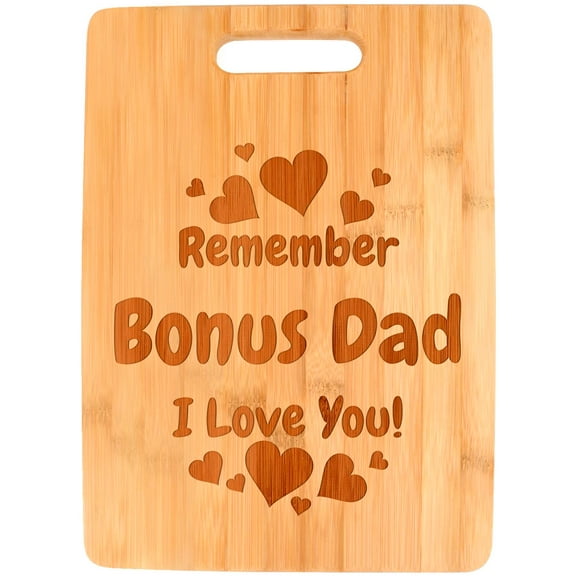 ThisWear Adoptive Dad Gifts for Men Remember Bonus Dad I Love You Big Rectangle Bamboo Cutting Board