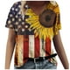 thumbnail image 1 of Tops Cortos para las Mujeres Día de la Independencia Patriótica Impreso Cuello en V, Camiseta Casual de Manga Corta para Diario, Hogar Y Cómodo, 1 of 4