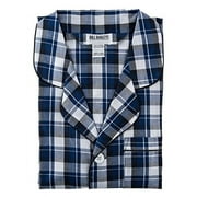 Bill Baileys Sleepwear Mens Broadcloth Woven Nightshirt Sleep Shirt (Medium, Navy Plaid)