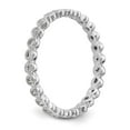 thumbnail image 4 of 14K White Gold Ring Band Eternity Diamond Round Polished 1 3ct Bezel Set , Size 7, 4 of 5