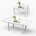 thumbnail image 6 of TOTAL Outdoor Aluminum Extendable Patio Adjustable Dining Table with E-Coating for 4-6 People, Ideal for Garden, Lawn, Porch, or Bistro, Ivory White, 6 of 6